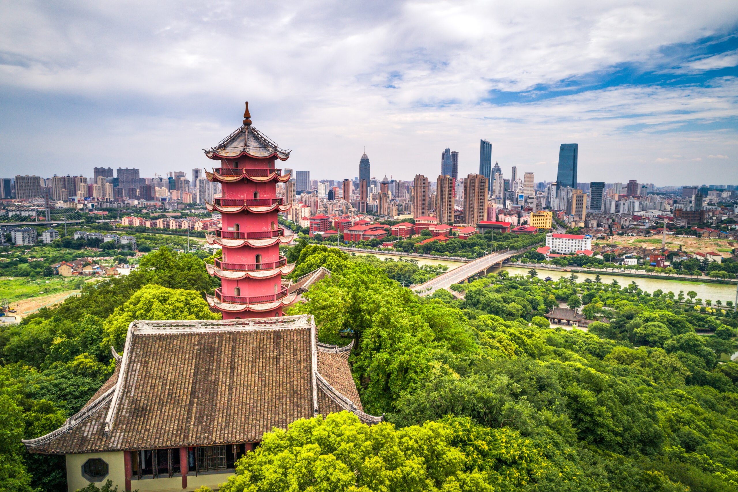 Chinese old tower on the mountain